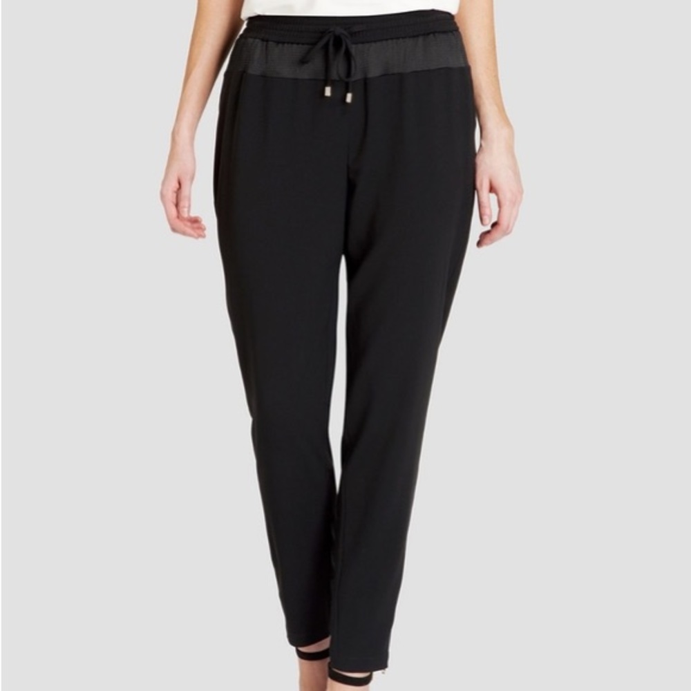 Ted Baker Irisha Zipper Cuff High Waist Drawstring Jogger Pants Black Size M